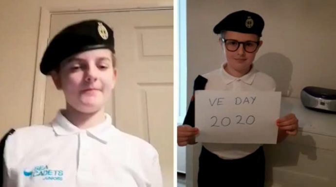 Burnham Sea Cadets in VE Day tribute song