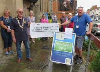 Burnham-On-Sea and Highbridge Foodbank donation from Rotary Club