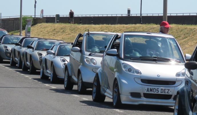 Smart cars on Burnham seafront