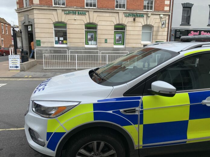 Police outside Burnham-On-Sea Lloyds Bank
