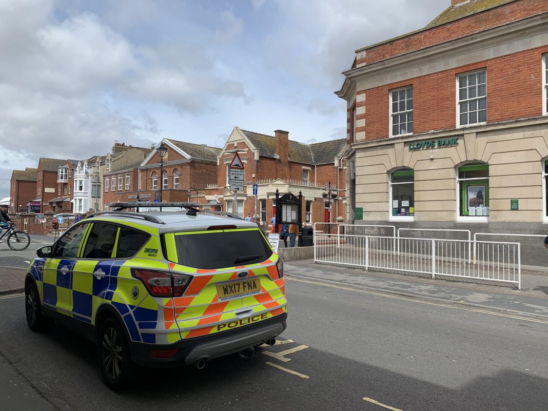 Police outside Burnham-On-Sea Lloyds Bank