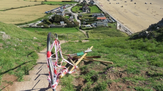 Brean Down barriers damaged