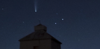 Comet Neowise over Burnham-On-Sea lighthouse