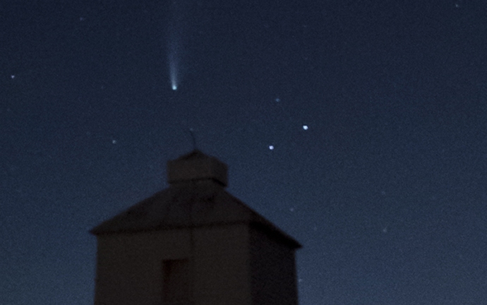 Comet Neowise over Burnham-On-Sea lighthouse