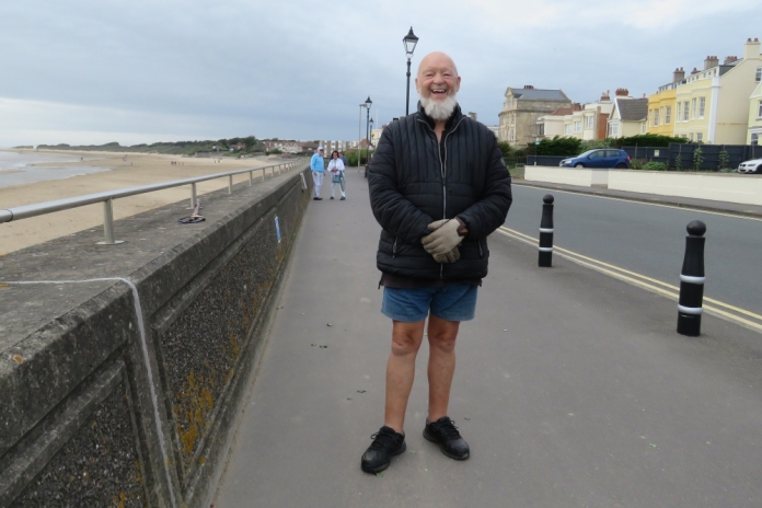 Michael Eavis on Burnham-On-Sea seafront
