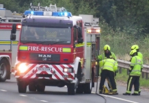 Burnham-On-Sea fire engine on M5 motorway