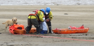 Burnham-On-Sea fog walker rescued n Burnham-On-Sea beach