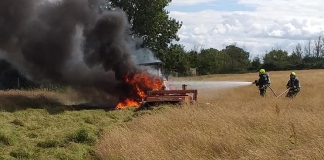 Tractor blaze tackled by Burnham-On-Sea fire crews