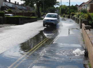 Burnham-On-Sea water mains burst