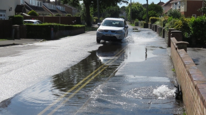 Burnham-On-Sea water mains burst