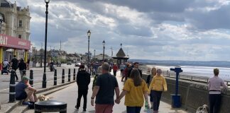 Busy Burnham-On-Sea seafront