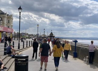 Busy Burnham-On-Sea seafront