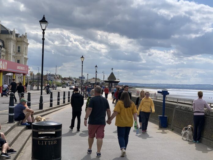 Busy Burnham-On-Sea seafront