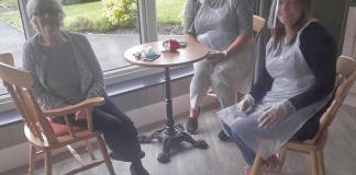 Staff and residents at Priory Court Care & Nursing Home in Burnham-On-Sea