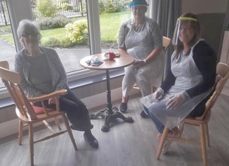 Staff and residents at Priory Court Care & Nursing Home in Burnham-On-Sea