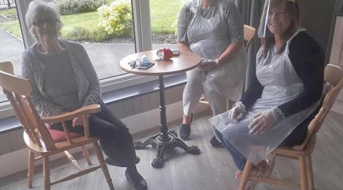 Staff and residents at Priory Court Care & Nursing Home in Burnham-On-Sea