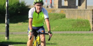 Burnham-On-Sea fundraising cyclist Andy Brewer