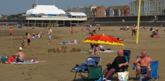Busy Burnham-On-Sea beach