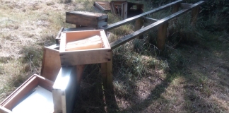 Bee hive damaged by vandals in Brean