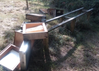 Bee hive damaged by vandals in Brean