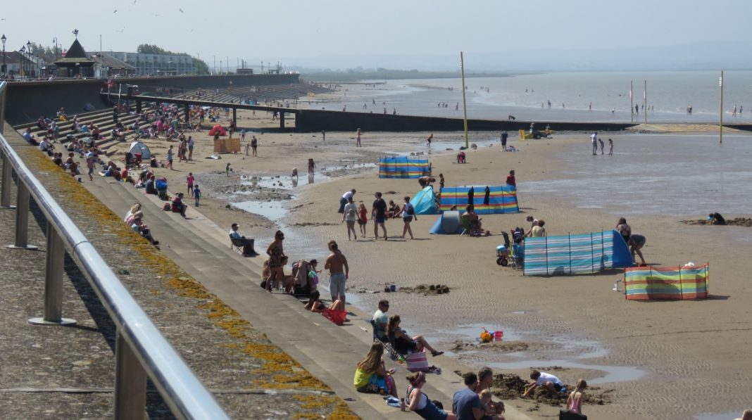 Busy Burnham-On-Sea beach