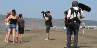CBBC filming on Brean beach