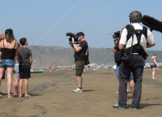 CBBC filming on Brean beach