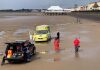 Ice cream van rescue Burnham-On-Sea beach