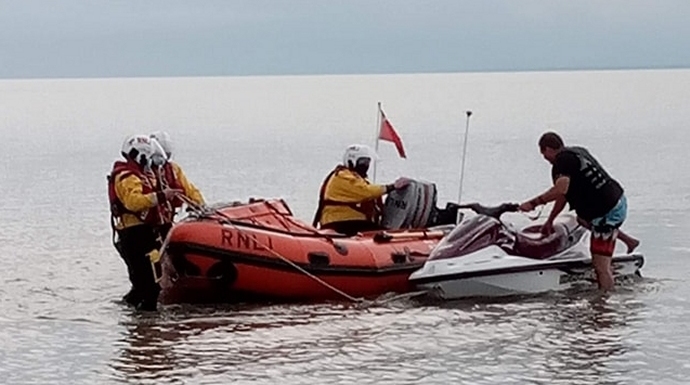 Jet ski rescue in Burnham-On-Sea