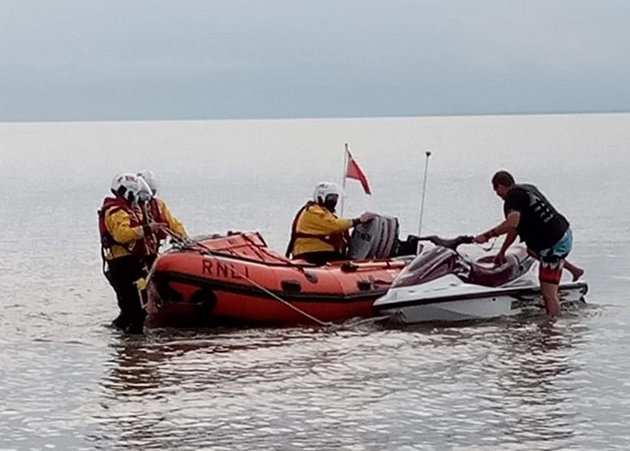 Jet ski rescue in Burnham-On-Sea