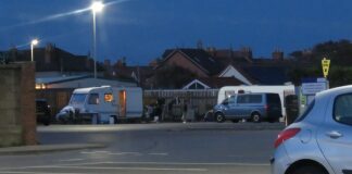 Travellers in Burnham-On-Sea car park