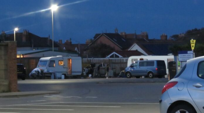 Travellers in Burnham-On-Sea car park