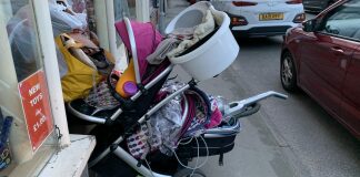 Burnham-On-Sea pavement partly blocked by ‘fly-tipped’ charity donations