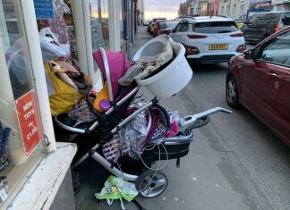 Burnham-On-Sea pavement partly blocked by ‘fly-tipped’ charity donations