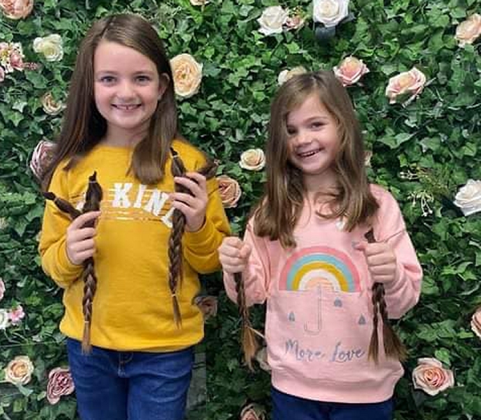 Two kind-hearted Highbridge youngsters have helped a cancer support charity by donating locks of their hair so they can be tuned into wigs for sick children who have lost their hair.