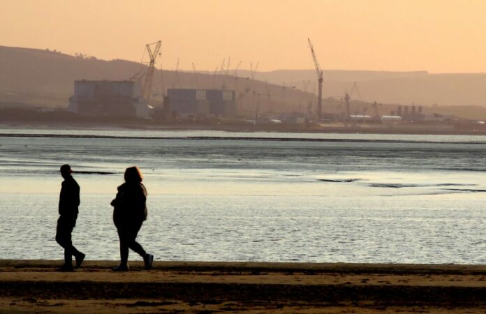 Hinkley Point power station seen from Burnham-On-Sea