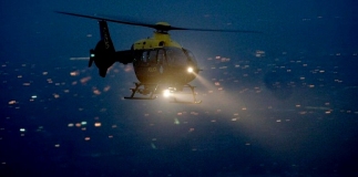 Police helicopter at night