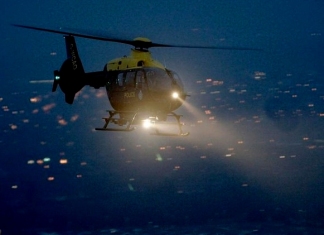 Police helicopter at night