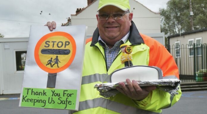 West Huntspill School’s lollipop man Derek Prior