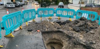 Water main burst Berrow Road