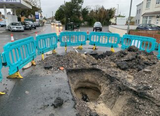 Water main burst Berrow Road