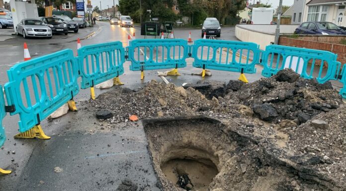 Water main burst Berrow Road