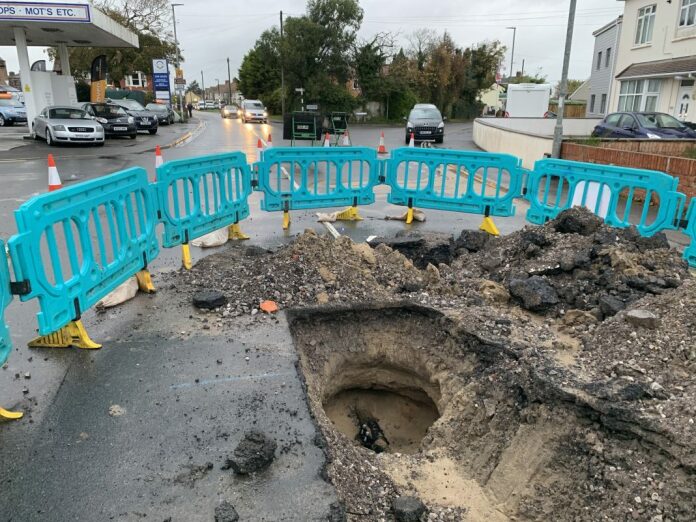 Water main burst Berrow Road