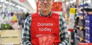 Burnham-On-Sea food collection at Tesco