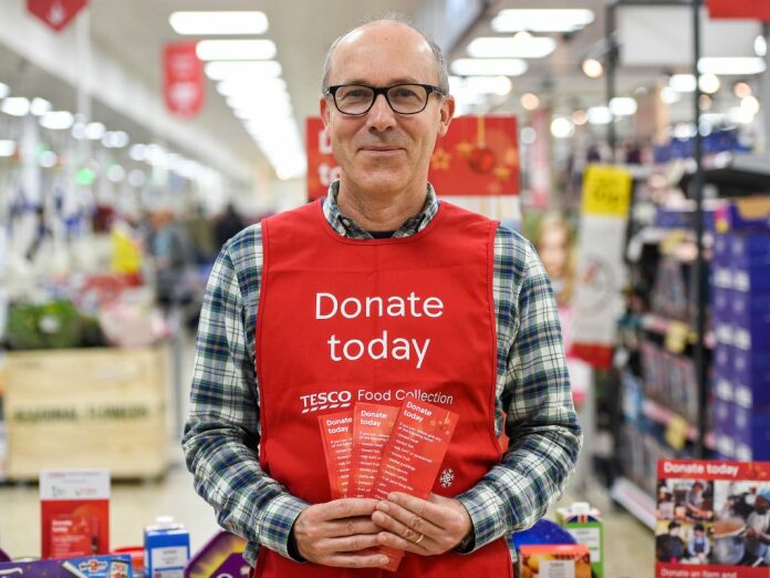 Burnham-On-Sea food collection at Tesco