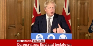 PM announces four-week England lockdown