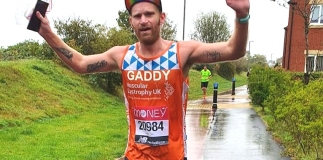 Burnham-On-Sea runner James Gadd completing his London Marathon