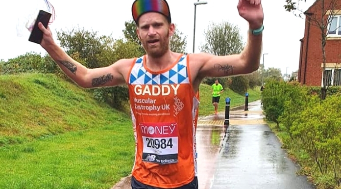 Burnham-On-Sea runner James Gadd completing his London Marathon