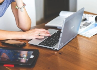 Woman laptop user