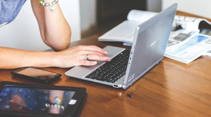 Woman laptop user